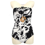 Christian Dior abstract print halterneck swimsuit #M