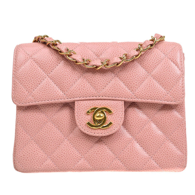 CHANEL 2003-2004 Classic Square Flap 17 Pink Caviar – AMORE
