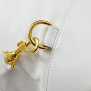 CHANEL 1991-1994 White Lambskin Studded Drawstring Bag