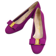 Salvatore Ferragamo Vara Pumps Suede Purple Shoes #4