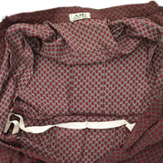 HERMES 70s Long Sleeve Dress Bordeaux #38