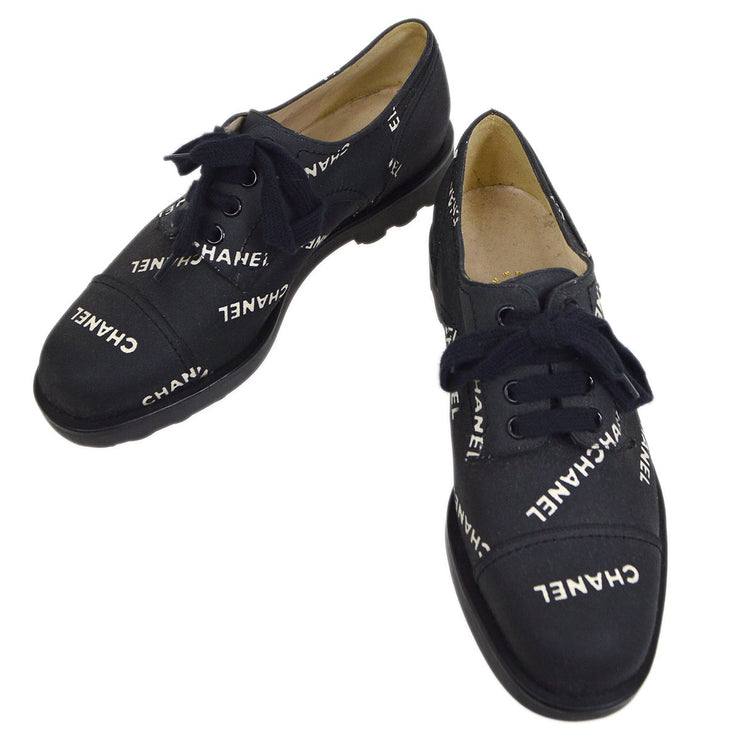 CHANEL 1992 Black Canvas Oxford Shoes #37 C – AMORE Vintage Tokyo
