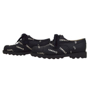 CHANEL 1992 Black Canvas Oxford Shoes #37 C