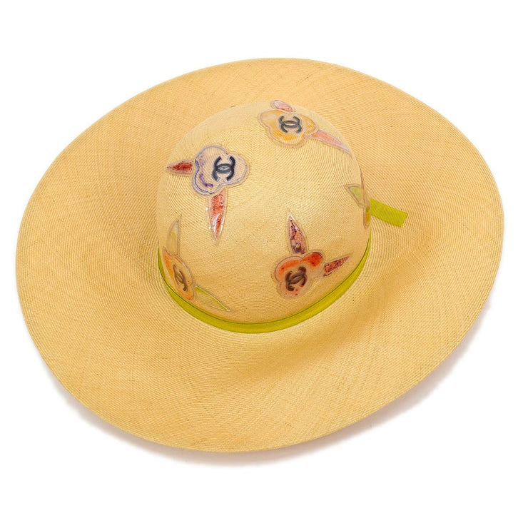 CHANEL Camellia Straw Hat #57