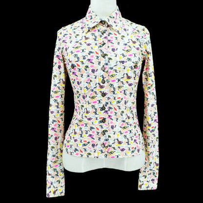 CHANEL 1995 eye logo print CC button-up shirt
