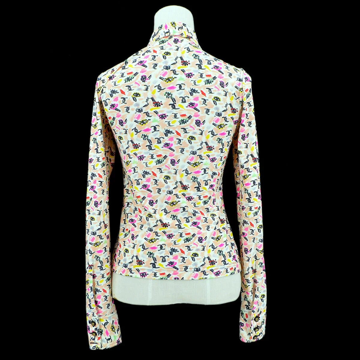 CHANEL 1995 eye logo print CC button-up shirt