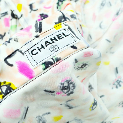 CHANEL 1995 eye logo print CC button-up shirt