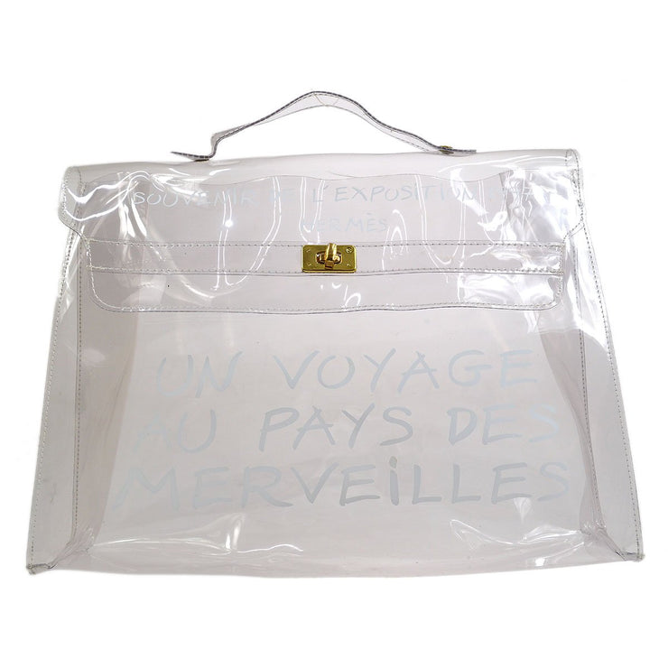 HERMES Vinyl Kelly Hand Beach Bag SOUVENIR DE L'EXPOSITION 1997