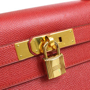 HERMES Courchevel Kelly Sellier 28 Rouge Vif 1230686