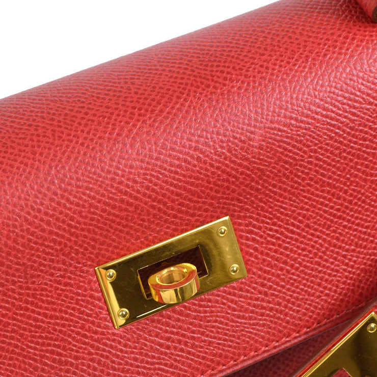 HERMES 1994 KELLY 28 SELLIER Rouge Vif Courchevel – AMORE Vintage Tokyo