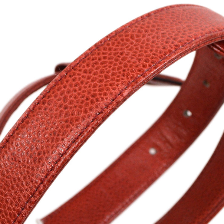 CHANEL 1989-1991 Red Caviar Round Belt Bag #75
