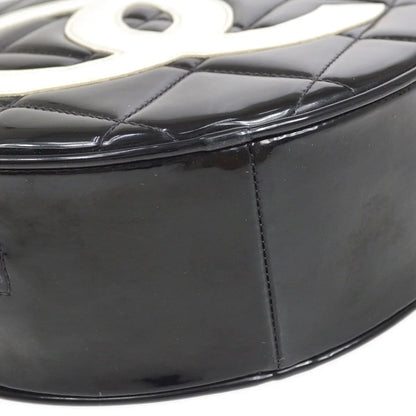 CHANEL * 1994-1996 Round Cosmetic Vanity Chain Hand Bag Black