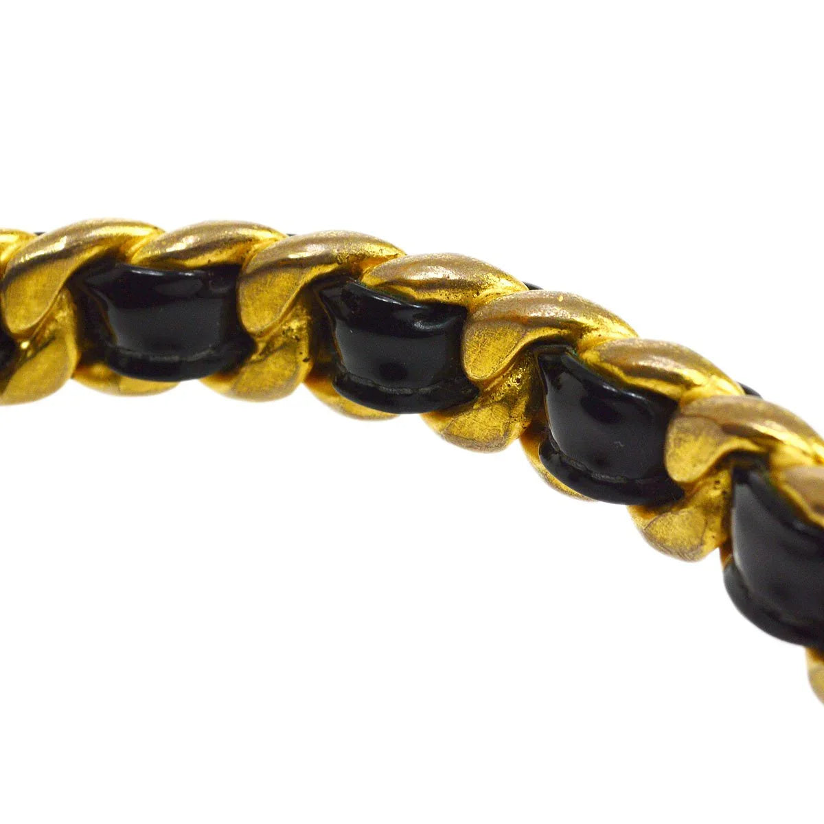 CHANEL * 1994-1996 Round Cosmetic Vanity Chain Hand Bag Black