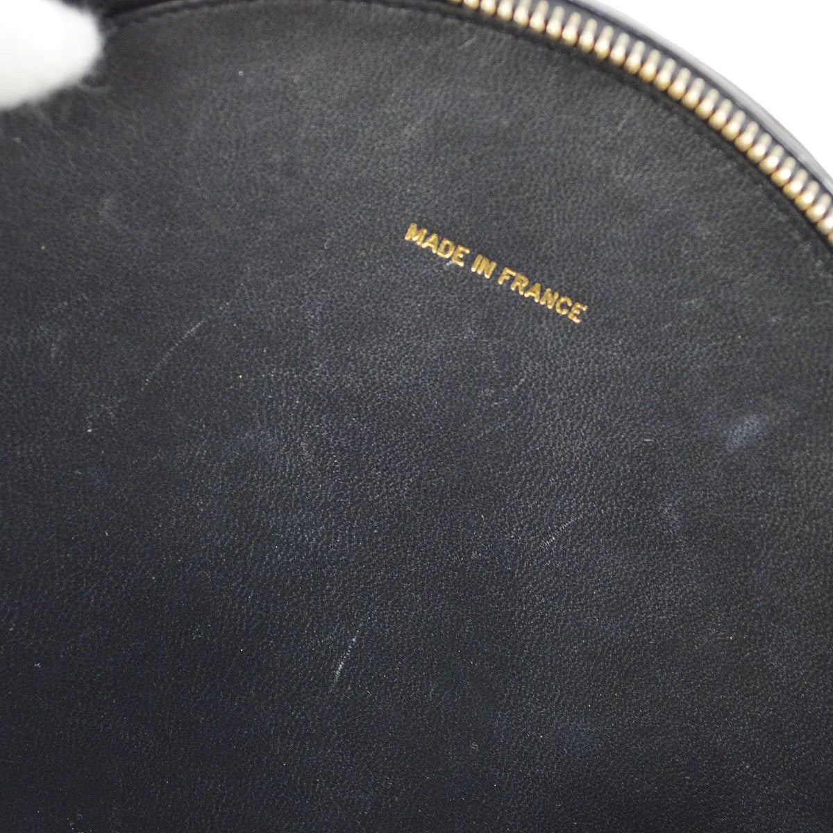 CHANEL * 1994-1996 Round Cosmetic Vanity Chain Hand Bag Black