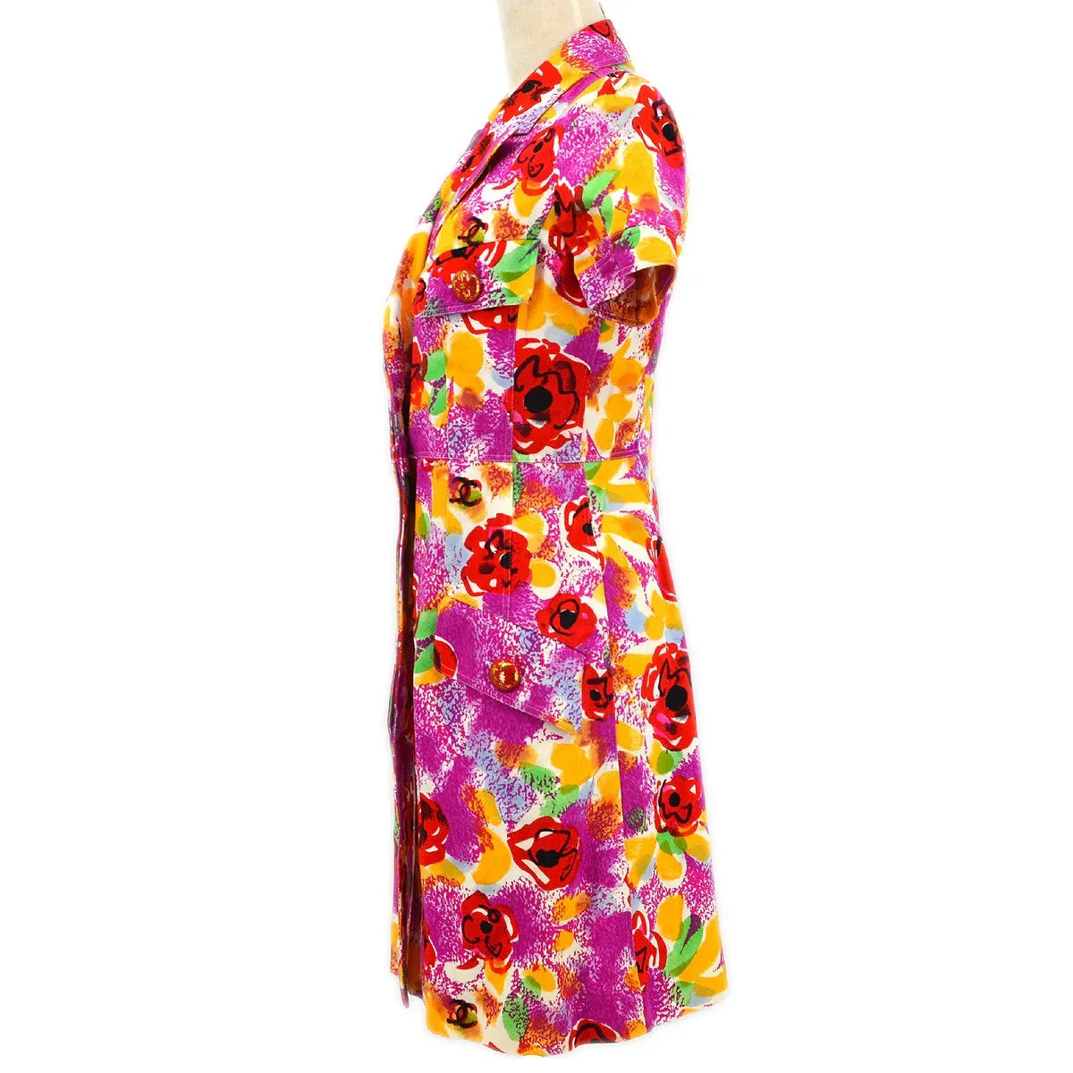 Chanel 1997 rose print shirt-dress #42