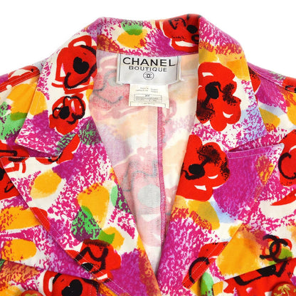 Chanel 1997 rose print shirt-dress #42