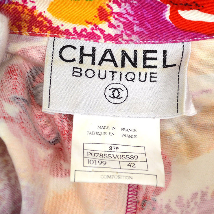 Chanel 1997 rose print shirt-dress #42