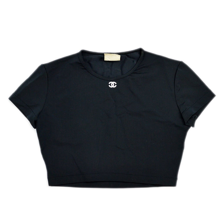 CHANEL 1995 Spring black CC cropped top #40