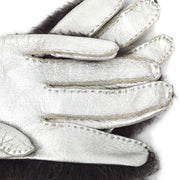香奈儿（Chanel）1994年黑色皮草银羊皮手套＃7