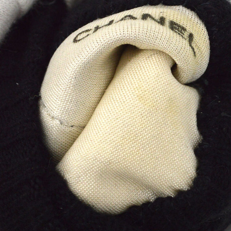 Chanel 1994 Black Fur Silver Lambskin Gloves #7