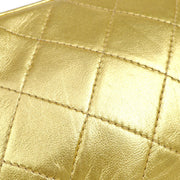 Chanel 1989-1991 Gold Lambskin Quilted Pochette