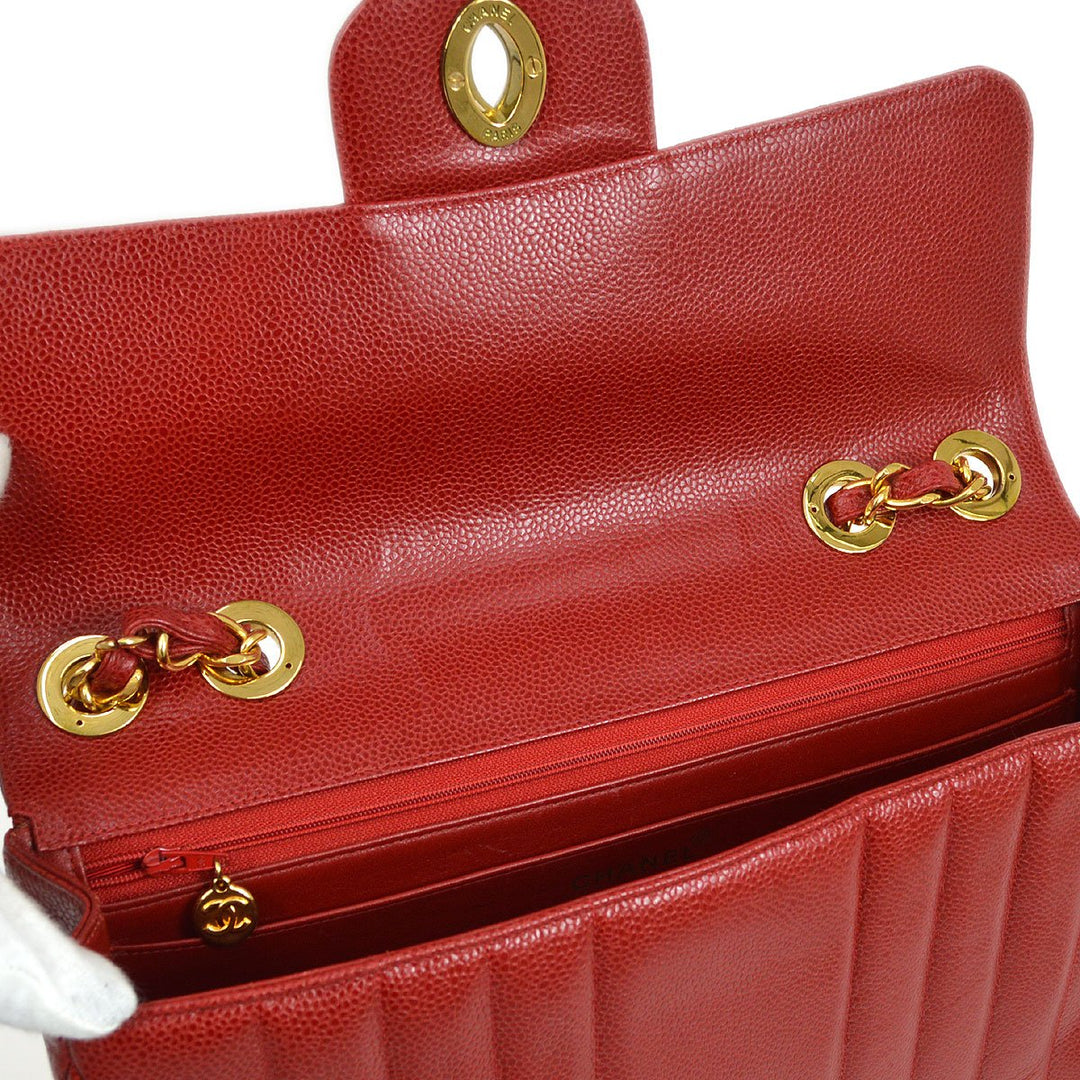 【ヴィンテージ】Rank:A☆Chanel Red Caviar ボストンバック Chanel Jumbo Red Caviar Classic Double Flap Bag - Luxe Du Jour