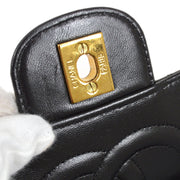 Chanel 1994 Classic Flap Top Handle Bag Medium Black Lambskin