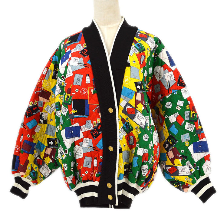 Chanel * Spring 1987 graphic-print quilted cardigan #34