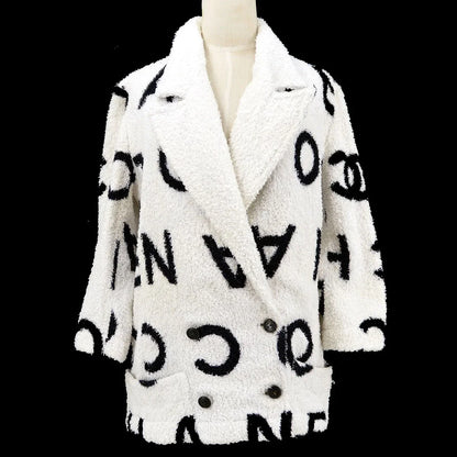 Chanel * Cruise 1993 Terry Cloth Double Breasted Jacket White