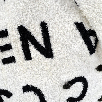 Chanel * Cruise 1993 Terry Cloth Double Breasted Jacket White