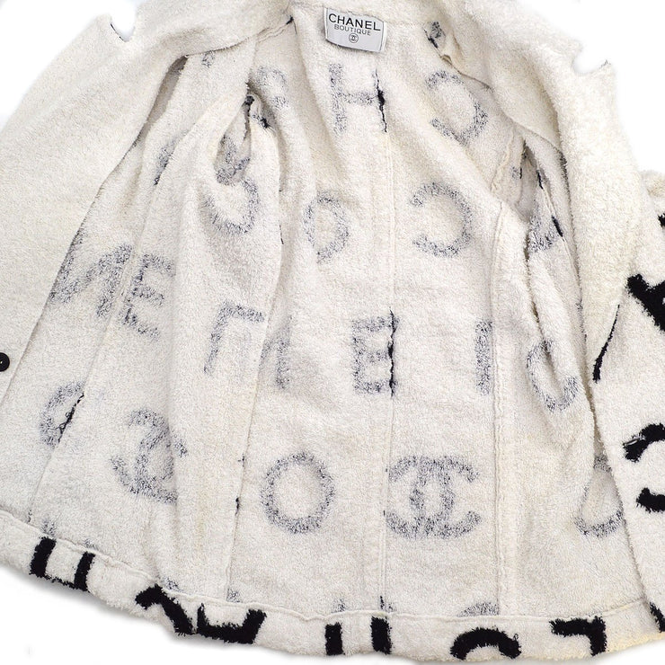 Chanel * Cruise 1993 Terry Cloth Double Breasted Jacket White