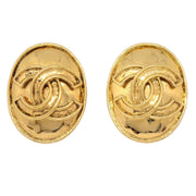 Chanel 1994 Oval Earrings Gold Small