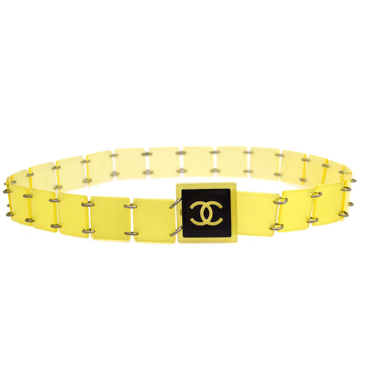 CHANEL 2000 Plastic Chain Belt Yellow
