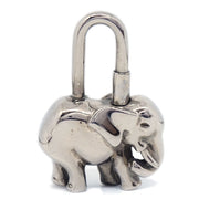 HERMES 1988 Limited Elephant Cadena Lock Bag Charm Silver Small Good