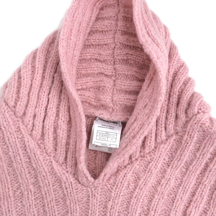 Chanel 2004粉红色羊毛连帽毛衣＃50