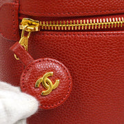 Chanel 1996-1997 Timeless Vanity Handbag Red Caviar