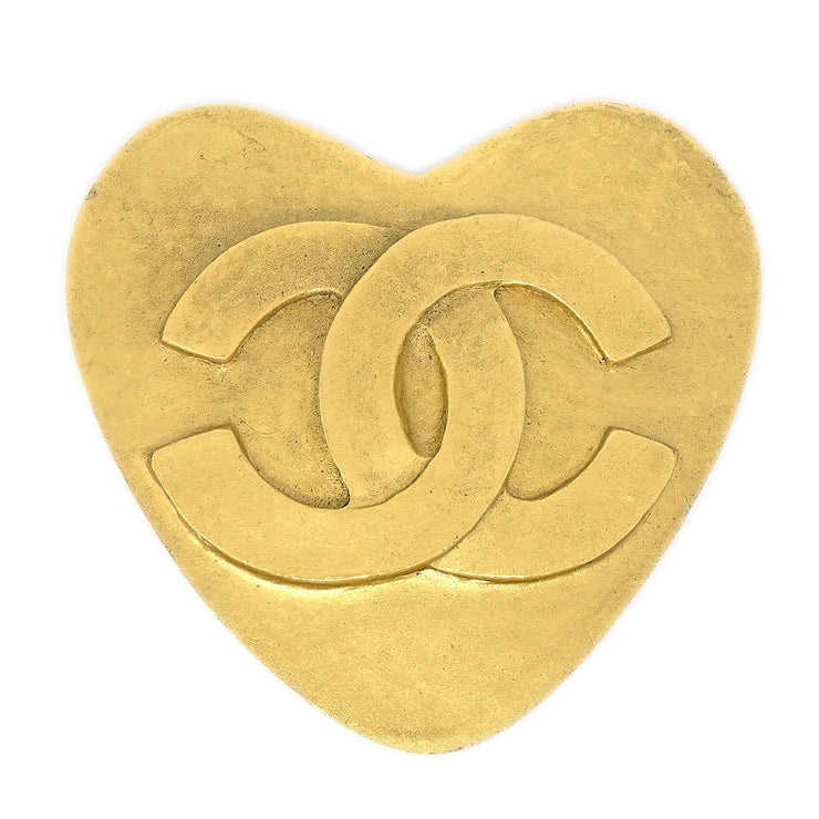 CHANEL 1995 Heart Brooch Gold