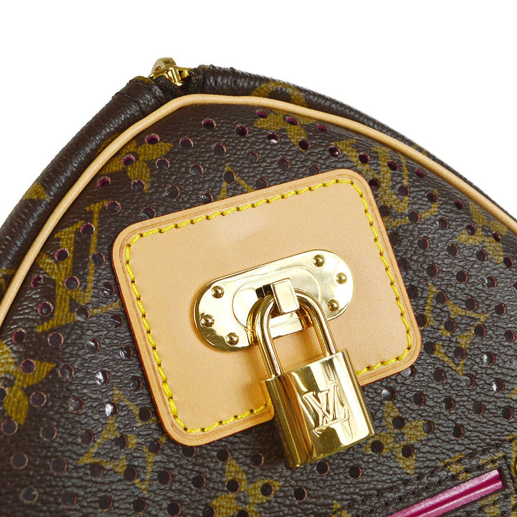 Louis Vuitton Monogram Perfo Speedy 30 Boston Handbag Fuchsia