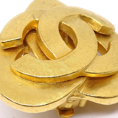 CHANEL 1997 Heart Earrings Gold Small