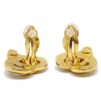 CHANEL 1997 Heart Earrings Gold Small
