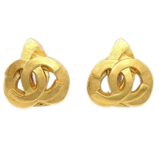 CHANEL 1997 Heart Earrings Gold Small