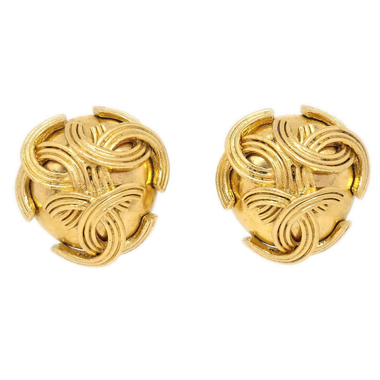 CHANEL 1994 Triple Earrings Gold