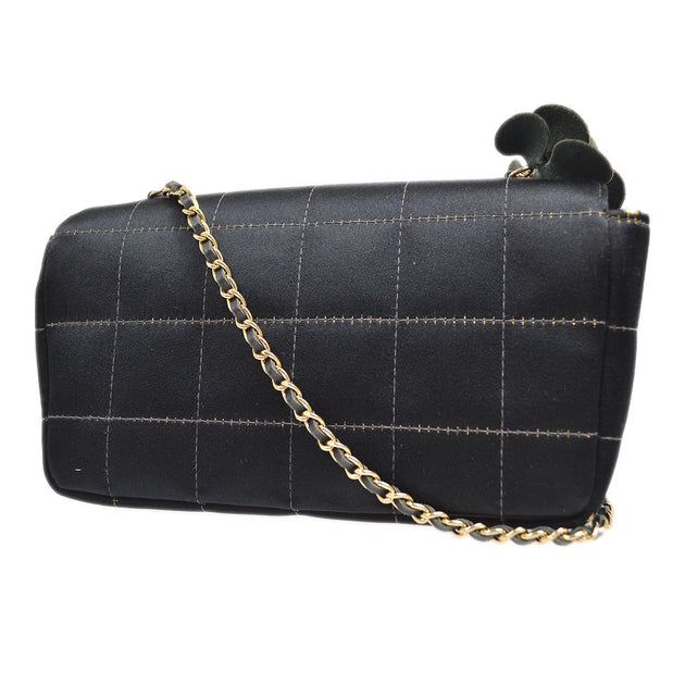 Chanel Black Chocolate Bar Quilted Foldover Clutch Chanel