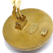 Chanel 1994 Gold & Black 'CC' Rope Edge Button Earrings Medium