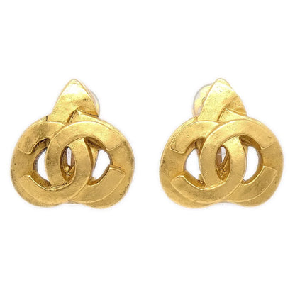 CHANEL 1997 Heart Earrings Gold Small
