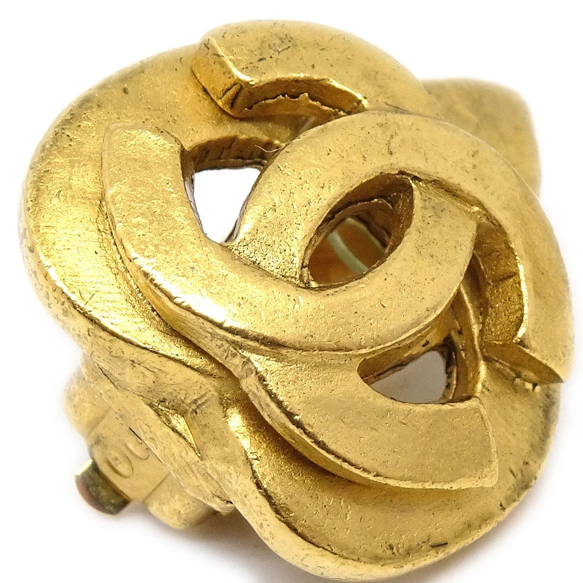 CHANEL 1997 Heart Earrings Gold Small