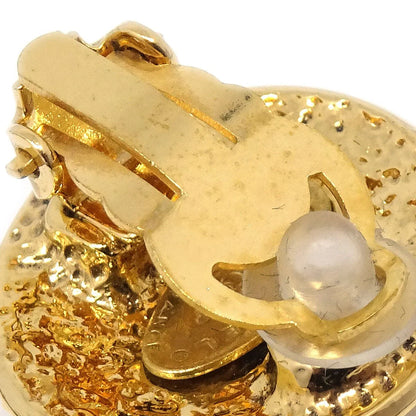 Chanel 1994 Gold Quilted 'CC' Round Earrings Small