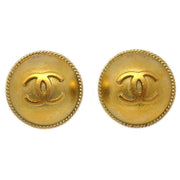 CHANEL 1994 Gold CC Rope Edge Earrings
