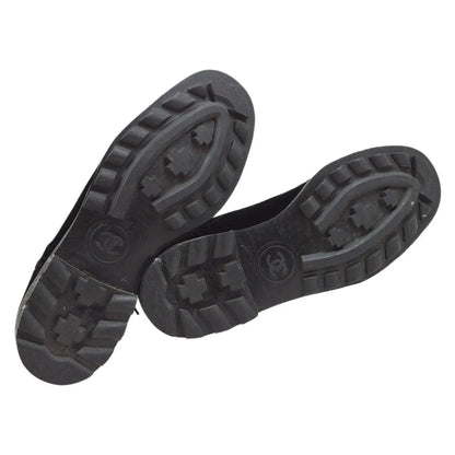 香奈儿黑色天鹅绒拉丝靴鞋＃36 1/2