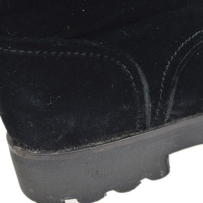 香奈儿黑色天鹅绒拉丝靴鞋＃36 1/2